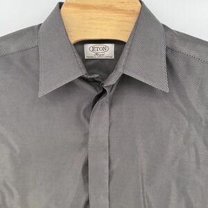 ETON Royal Dress Shirt Men 43 17 Twofold Super Cotton French Cuff Striped